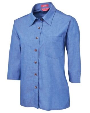 JBs Workwear Ladies Original 3/4 Indigo Chambray Shirt