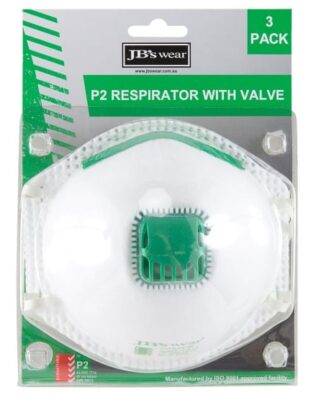 JBs Workwear Blister (3Pc) P2 Respirator With Valve