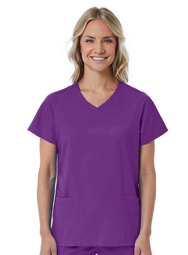 Red Panda - Women's Curved Mock Wrap Top