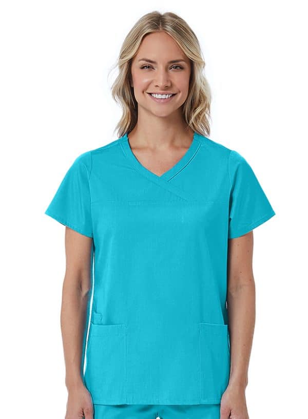 Red Panda - Women's Curved Mock Wrap Top