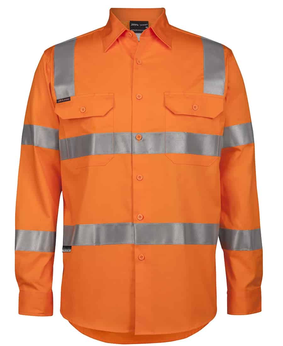 Jb's Hi Vis (d+n) L/s 150g Aust. Rail Work Shirt