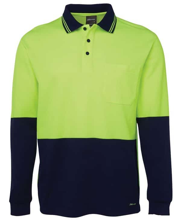 Jb's Hi Vis L/s Cotton Back Polo