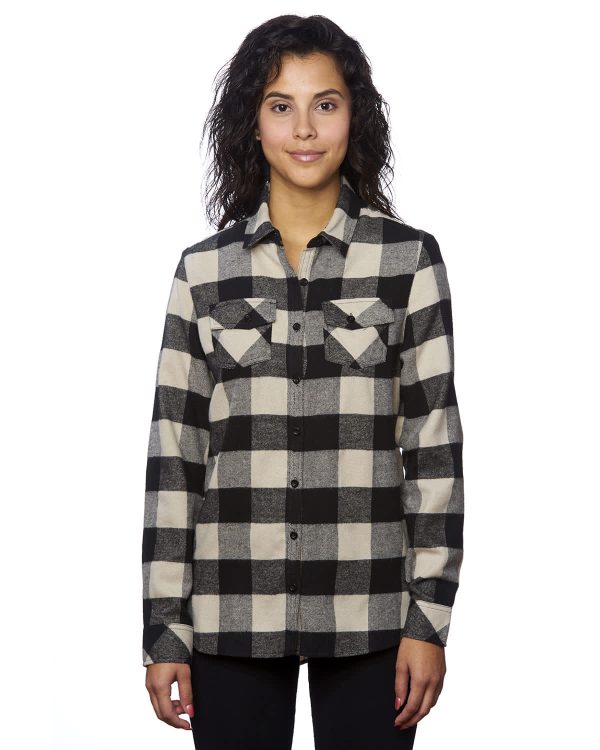 Ladies L-S Plaid Flannel Shirt