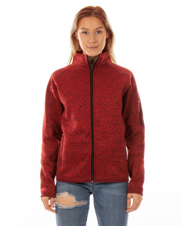 Ladies Full Zip Sweater Knit Jacket