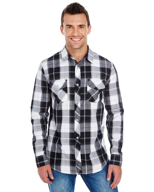 Mens L-S Plaid Woven Shirt