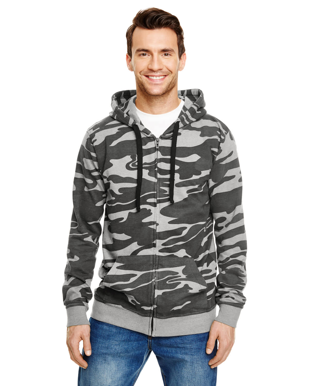 Mens French Terry  Zip Hoodie - Print