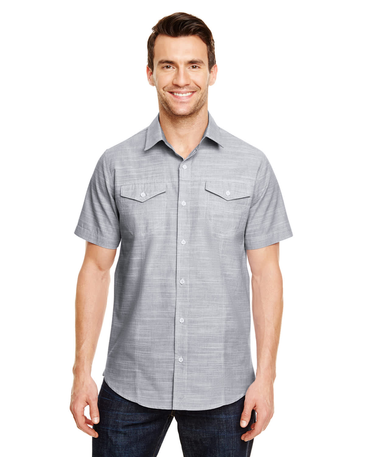 Mens S-S Textured Shirt