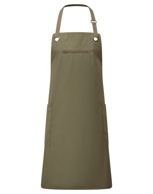 Barley' contrast stitch sustainable bib apron