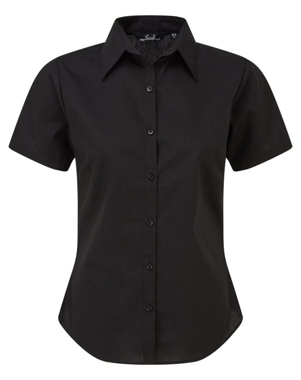 Women's short sleeve poplin blouse