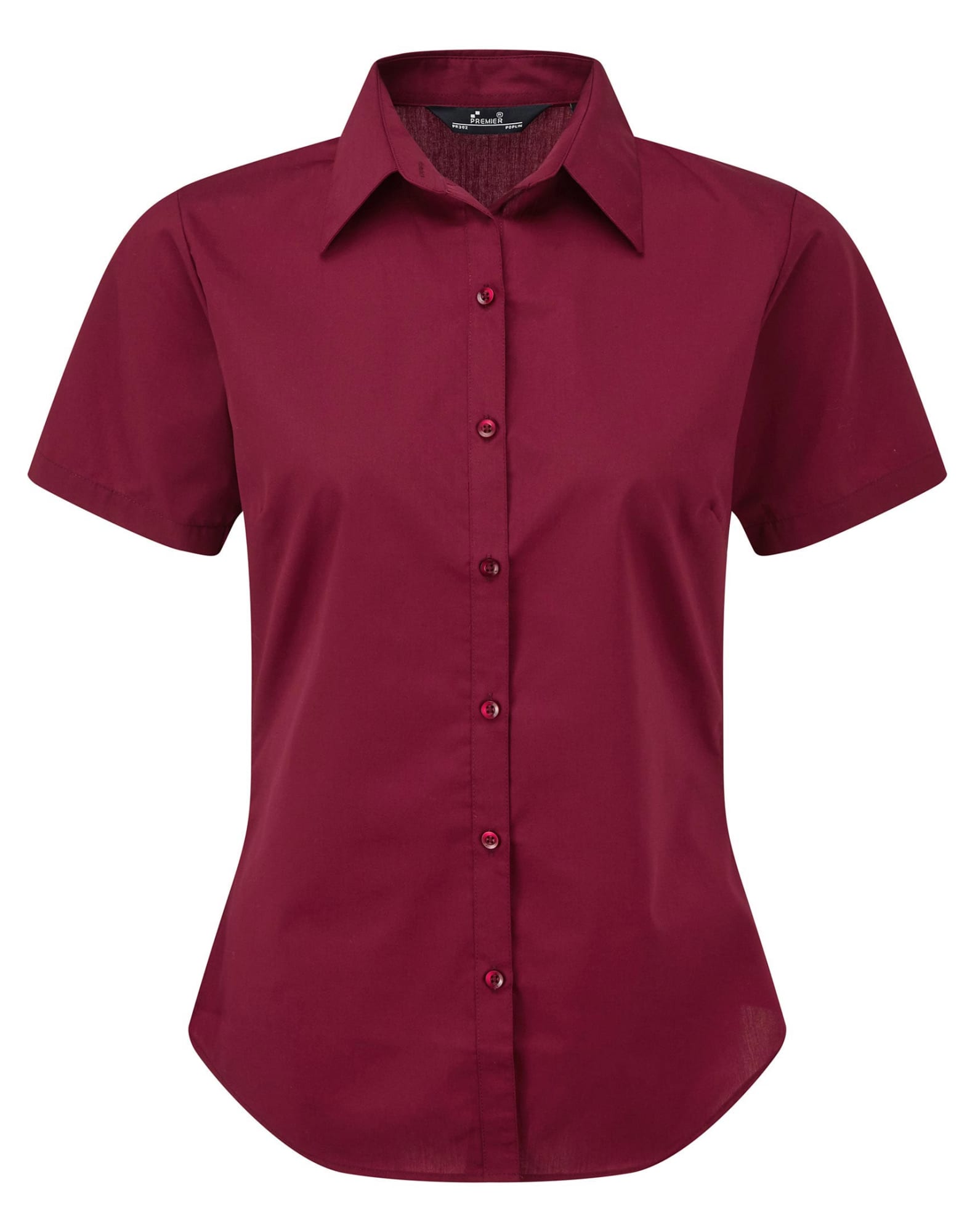 Women's short sleeve poplin blouse