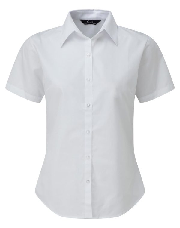 Women's short sleeve poplin blouse