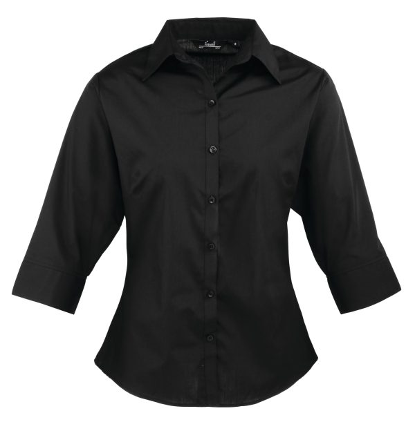 Women's ¾ sleeve poplin blouse