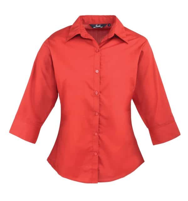 Women's ¾ sleeve poplin blouse