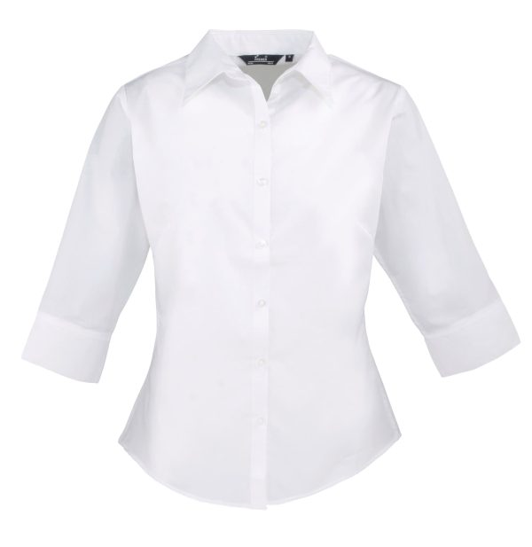 Women's ¾ sleeve poplin blouse