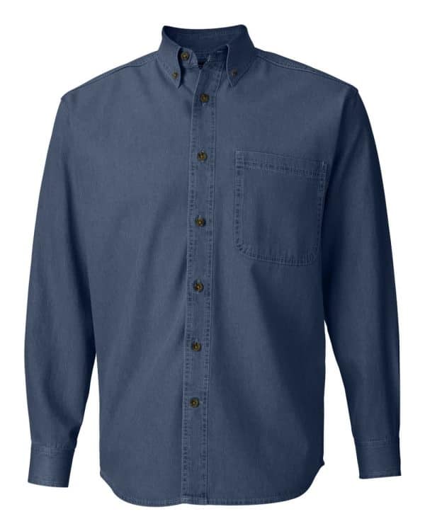 Mens L-S 100% Cotton Denim Shirt- Tall