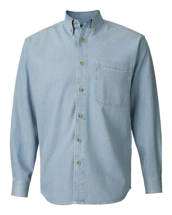 Mens L-S 100% Cotton Denim Shirt- Tall