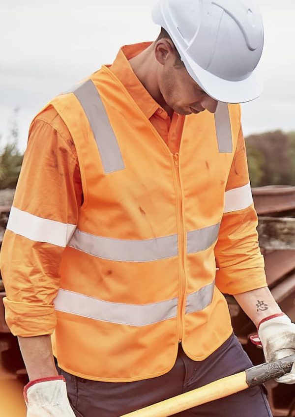 Unisex Hi Vis Vic Rail Zip Vest