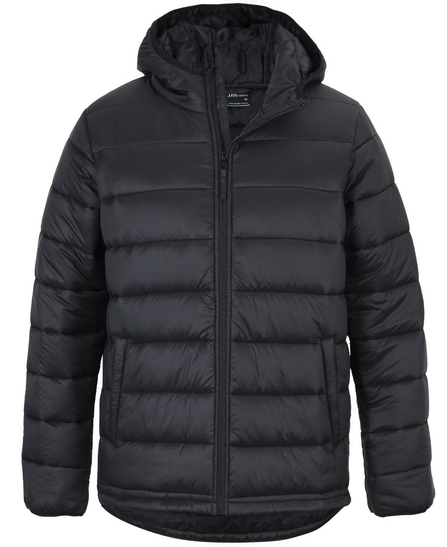 JB's URBAN HOODED PUFFER JACKET BLACK -