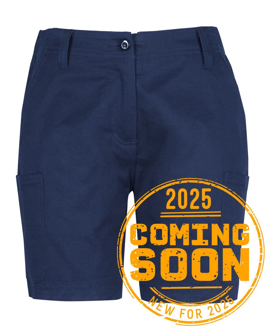 JB's LADIES MULTI POCKET STRETCH TWILL SHORT NAVY-