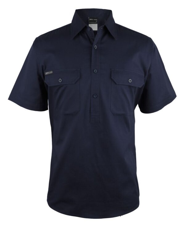JB's CLOSE FRONT S/S 150G WORK SHIRT NAVY -