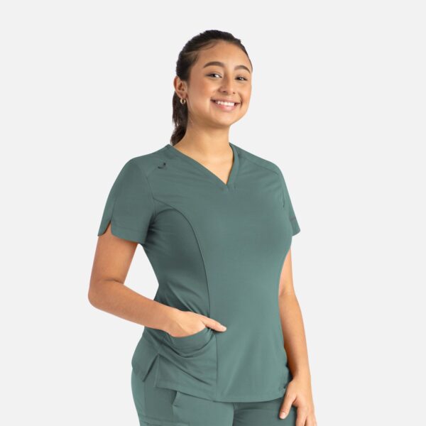 Focus Womens Curved V-Neck Top