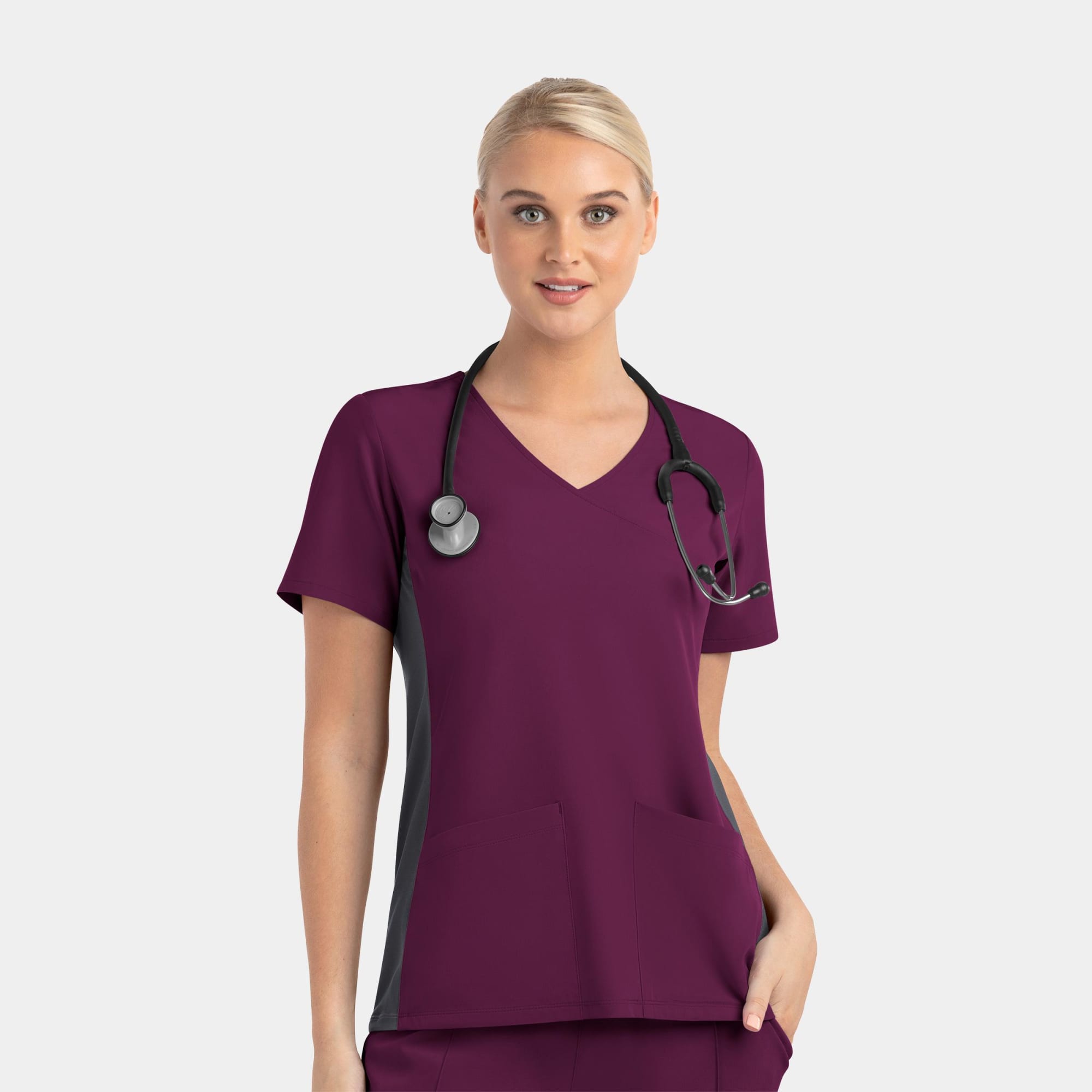 Matrix Impulse Women Mock Wrap Top/Contrast Panels