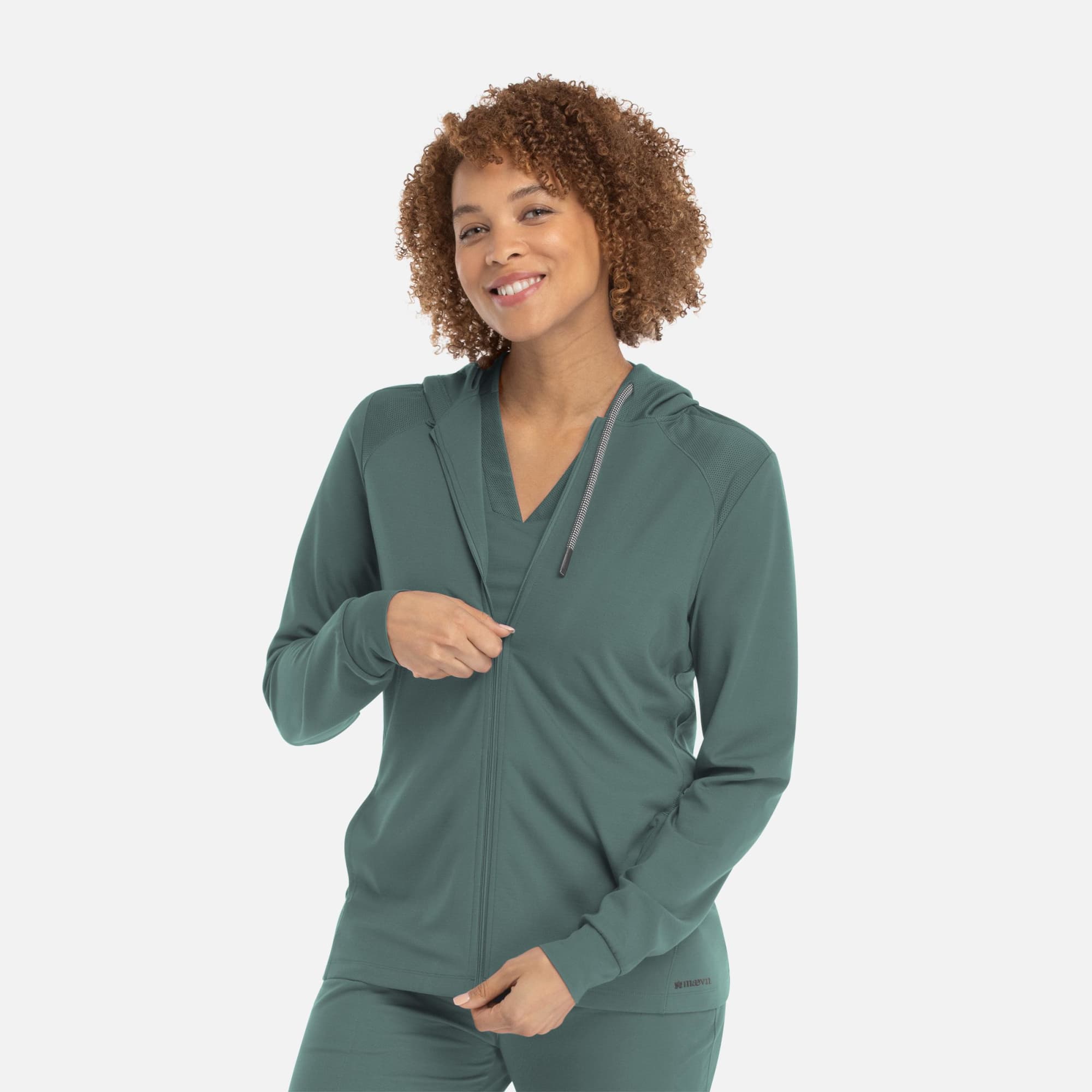 Focus Womens Hooded Zip Front Jacket