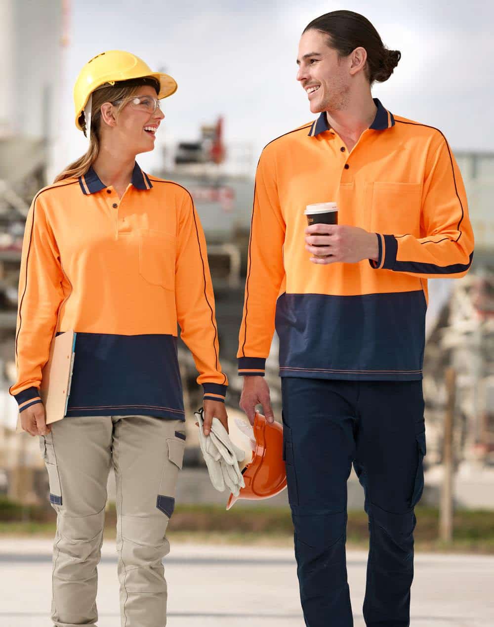 Hi-Vis Sustainable Cool-Breeze Truedry Safety L/S Polo