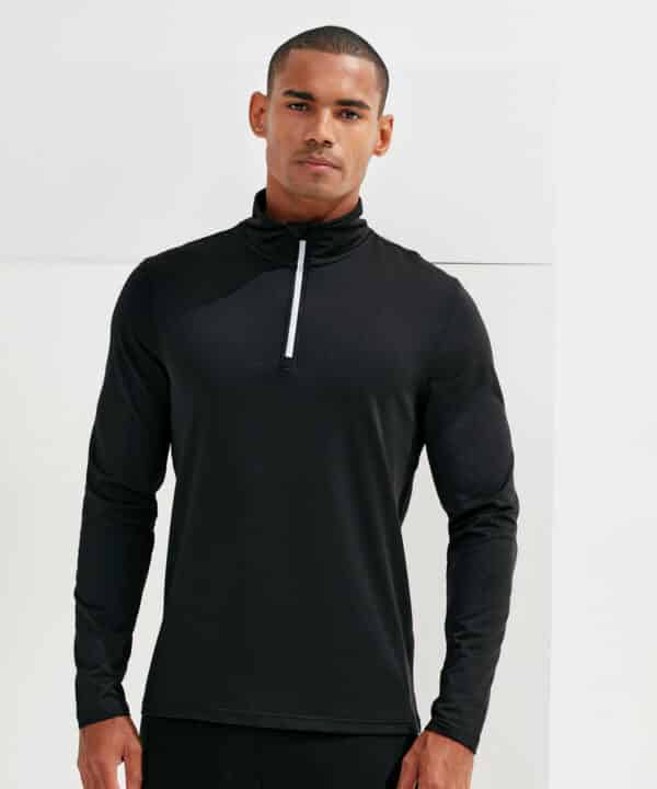 Recycled Long Sleeve Brushed Back 1/4 Zip Top