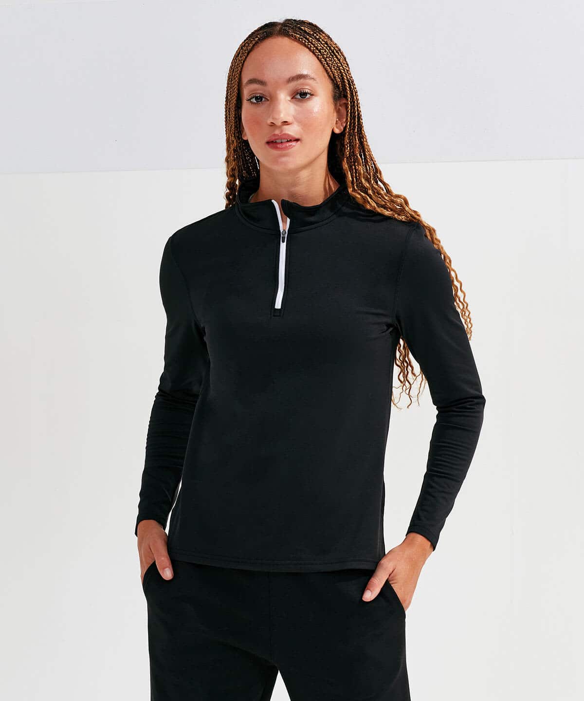 Recycled Long Sleeve Brushed Back 1/4 Zip Top
