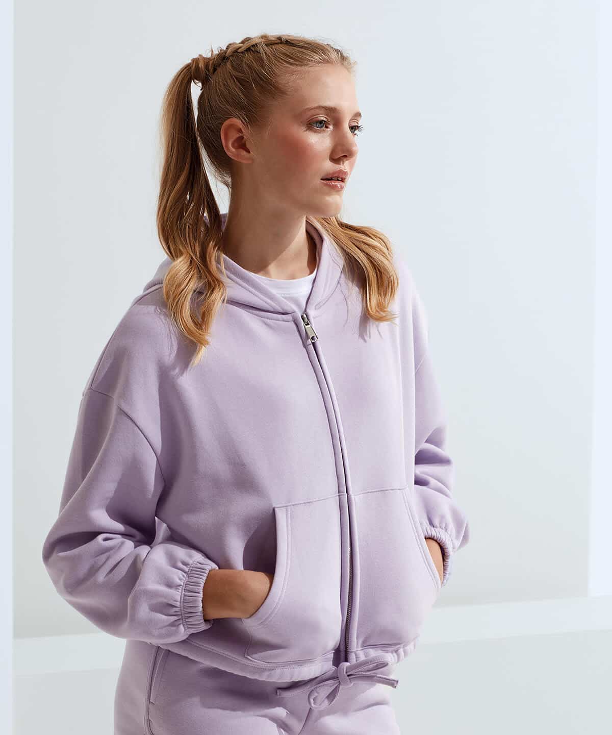 Recycled Drawstring Full-Zip Hoodie