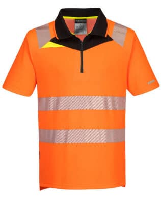 Portwest DX4 Hi-Vis Zip Polo Shirt S/S PO-DX412