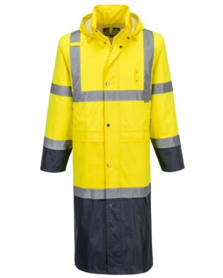 Portwest Hi-Vis Contrast Raincoat 122cm PO-H446