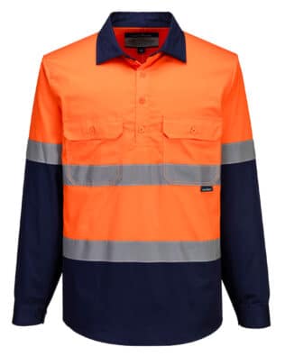 Portwest Hi-Vis Contrast Closed Front Shirt L/S PO-MA804