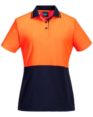 Portwest Hi-Vis Women’s Cotton Comfort Contrast Class D Polo Shirt S/S PO-ML211