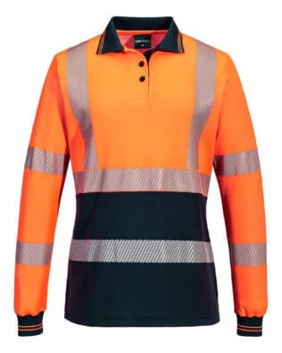 Portwest Hi-Vis Women’s Cotton Comfort Polo Shirt L/S PO-ML212