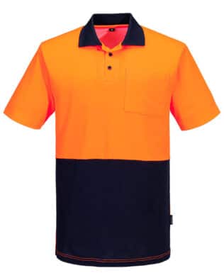 Portwest Hi-Vis Cotton Comfort Contrast Class D Polo Shirt S/S PO-MP415