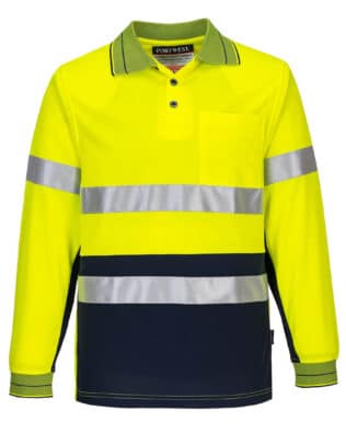 Portwest Hi-Vis Contrast Polo Shirt L/S PO-MP513