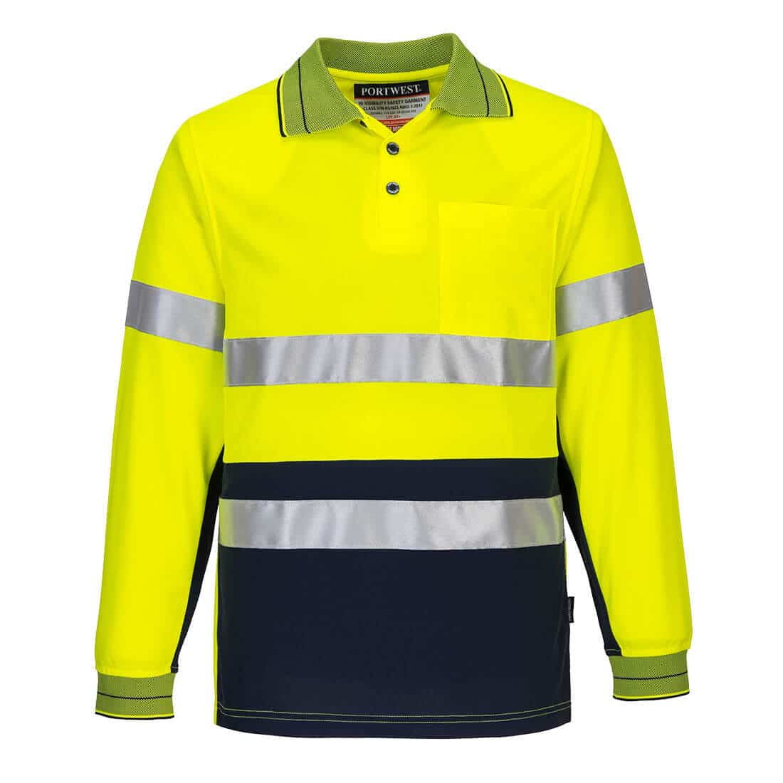 Hi-Vis Contrast Polo Shirt L/S