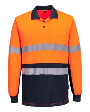 Portwest Hi-Vis Class D/N Contrast Polo shirt L/S PO-MP613