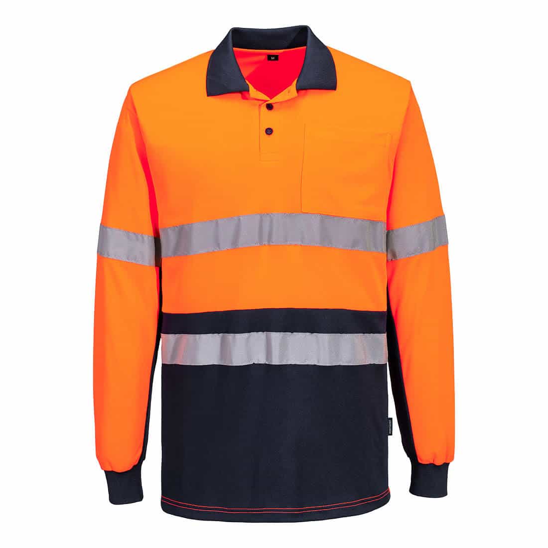 Hi-Vis Class D/N Contrast Polo shirt L/S