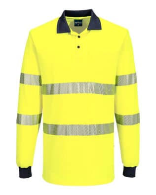 Portwest Hi-Vis Cotton Comfort Polo Shirt L/S PO-MP614