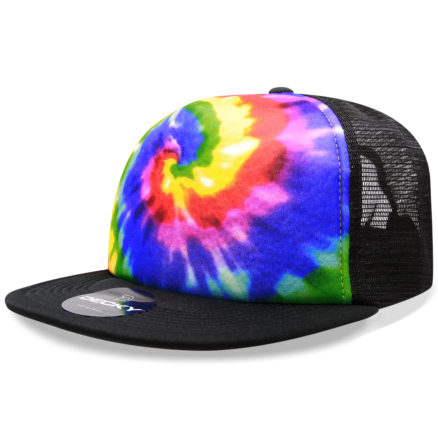 5 Panel High Profile Structured Tie Dye Trucker