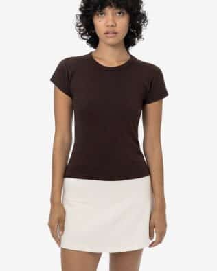 Los Angeles Apparel Cap Sleeve Garment Dye Baby Tee C3-43021GD