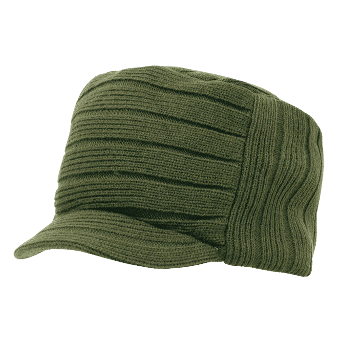 Knitted Flat Top Cap w/ Visor