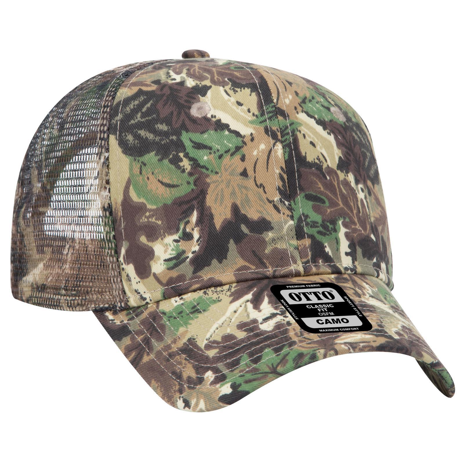 Camo 6 Panel Mid Profile Trucker Cap