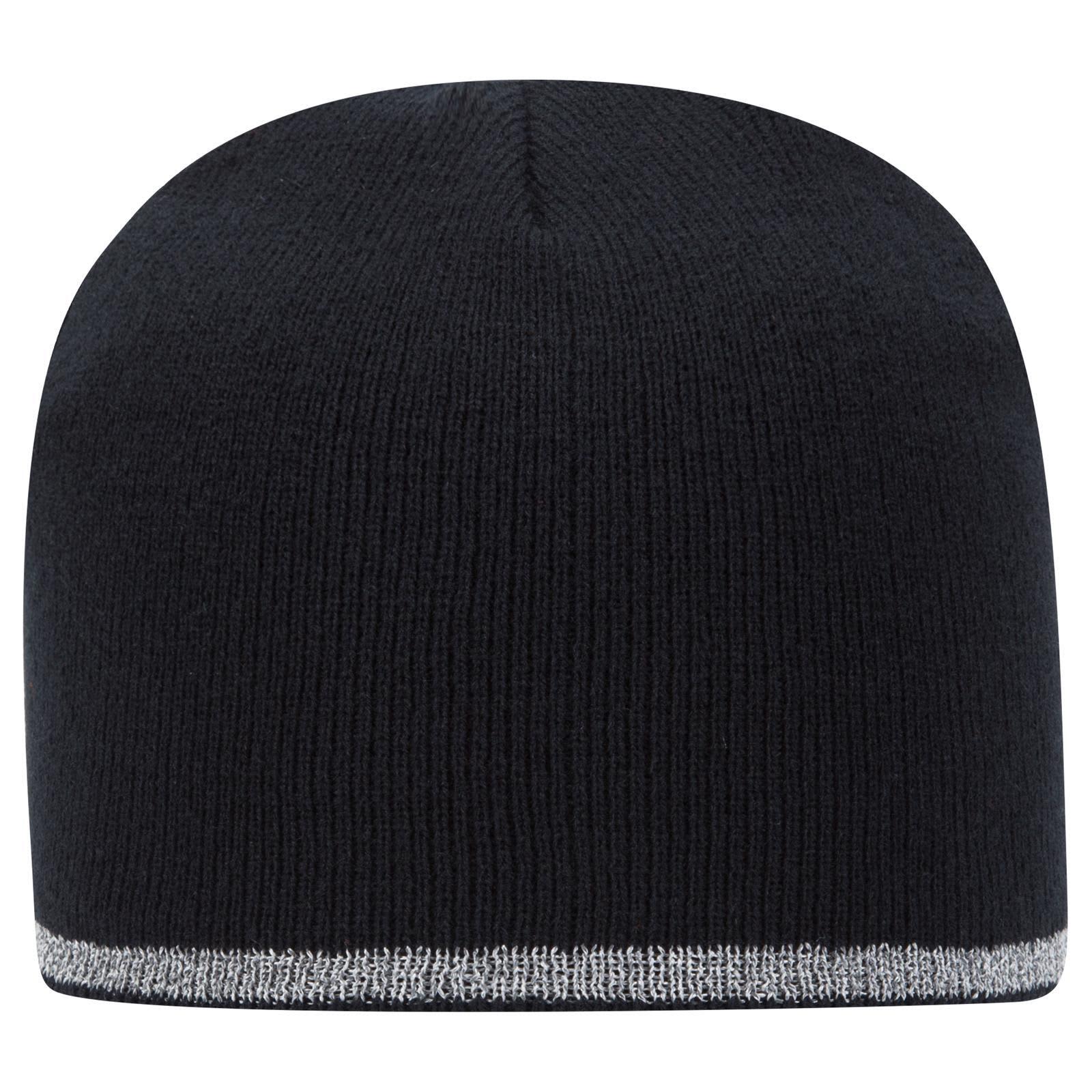 9" Classic Knit Beanie W/ Reflective Stripe