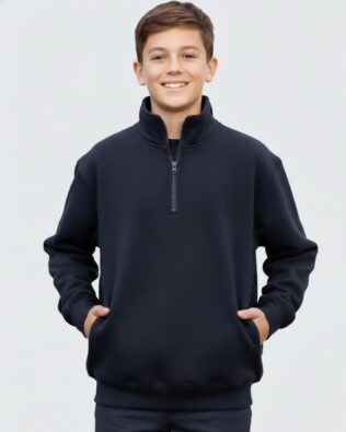 WINNING SPIRIT Kids’ 1/2 Zip Collar Fleecy Sweat SH-FL02Y