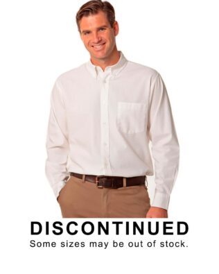Shiny Men’s Washed Oxford Long Sleeve Shirt SH-M7902