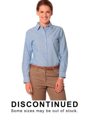 Shiny Women’s Washed Oxford Long Sleeve Shirt SH-M8902